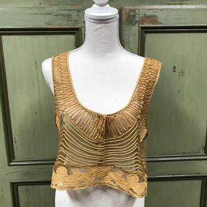 Mesh Embroidered Crop Layering Top